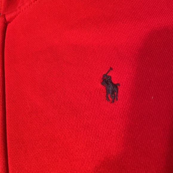 red sweater, polo, large, soft - Picture 3 of 6